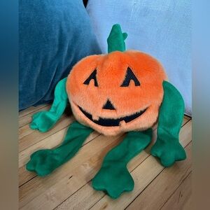 Vintage 1999 TY Inc Halloween Beanie Buddies Collection Pumpkin 8" Plush